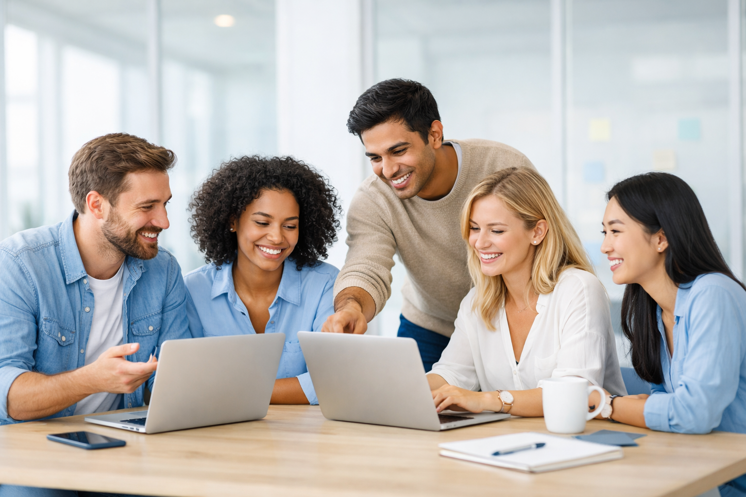 Team at Codiic collaborating in the office