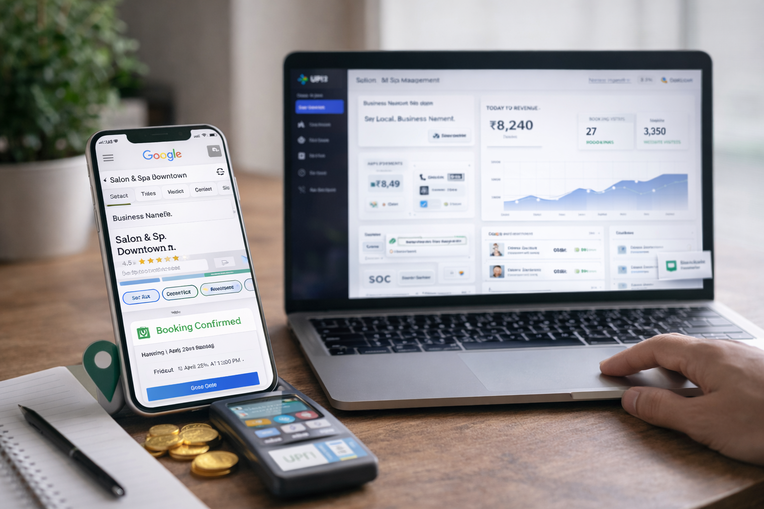 Local business dashboard - Bookings, appointments, revenue